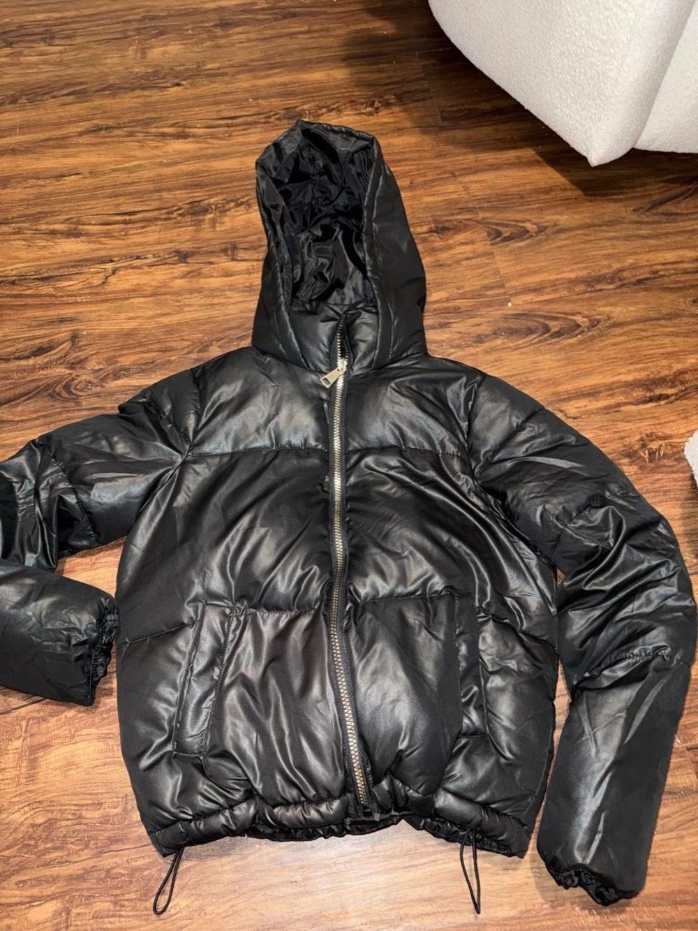 Black Hooded Puffer Jacket
